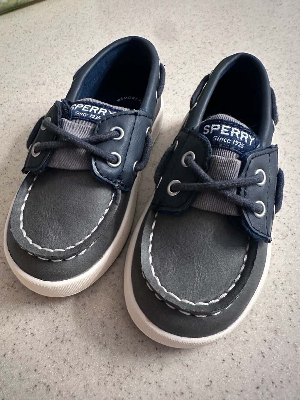 Sperry Cruise Boat Junior Boat Shoes Navy Gray